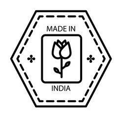 Passport stamp, visa, India, made in India icon