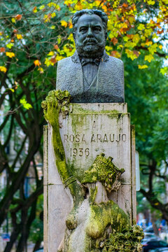 Sculpture dedicated to Rosa Araujo in the Gardens of Avenida da Libertade in Lison, Portugal