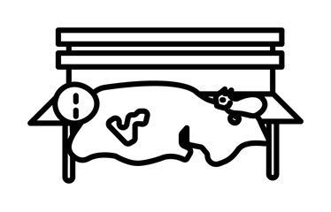 Poor man sleep park icon illustration design art