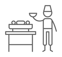 Bbq, chef, restaurant icon illustration design art