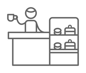 Coffee shop, restaurant icon illustration design art