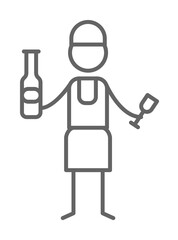 Sommelier, restaurant icon illustration design art