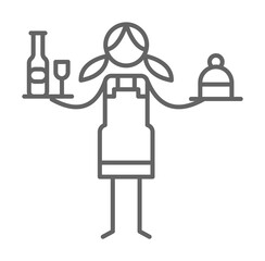 Waitress, restaurant icon illustration design art