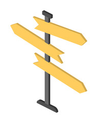 Fingerpost isometric icon illustration design art