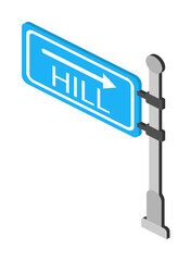 Hill signboard isometric icon