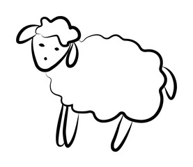 sheep icon in sketch style illustration design art