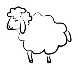 sheep icon in sketch style illustration design art