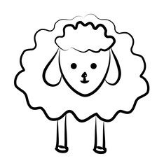 sheep icon in sketch style illustration design art