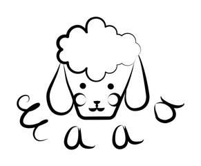 head of a sheep icon in sketch style
