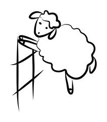the sheep are jumping icon in sketch style
