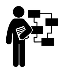 man with analyst degree icon illustration design art