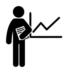 man with analysis degree icon