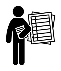 man with accounts degree icon