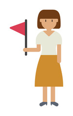 Guide, woman cartoon icon illustration design art