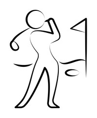 playing golf icon illustration design art