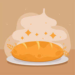 delicious bread pastry in dish