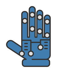Robotic hand virtual reality colored icon