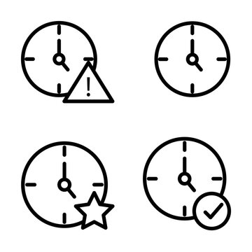 time, exclamation, star, check sign icons