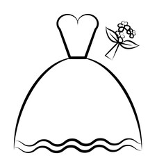 brides dress sketch illustration design art
