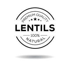 Creative (lentils), lentils label, vector illustration.