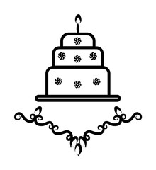 wedding cake sketch illustration design art