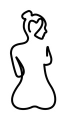 one line, body, woman icon illustration design art