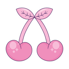 pink fresh cherries fruit