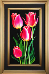 Tulip time, Colorful Tulips, Bouquet of tulips, Tulips in a Vase, Vase of Tulip Flowers, Holland, Tulip Bunch, Tulip Flowers, Bouquet of Flowers, Colorful Flowers, Generative AI