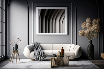 contemporary modern modern cozy living room, generative ai
