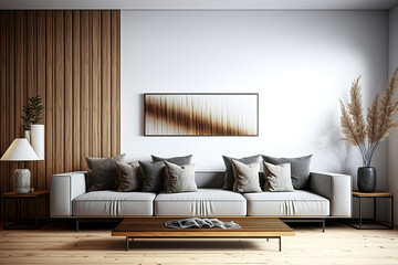 contemporary modern modern cozy living room, generative ai