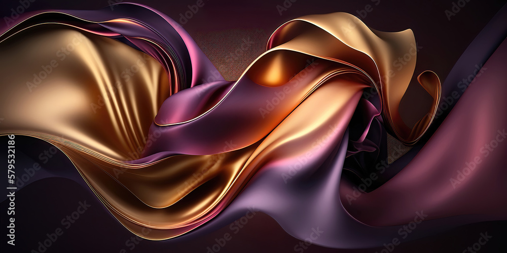 Canvas Prints abstract colorful smooth silk background, generative ai