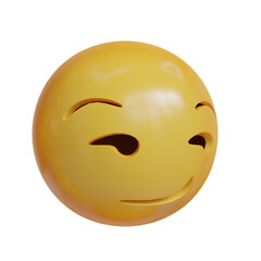 Sly expression 3D Emoji from side angle