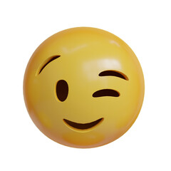 Winkwink expression 3D Emoji from front angle