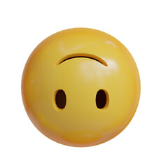 Smile upside down expression from front angle