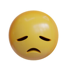 Sad expression 3D Emoji from front angle