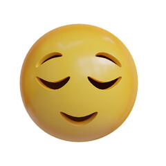 Satisfied expression 3D Emoji from front angle
