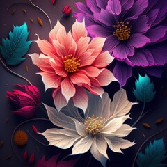 Fototapeta premium Flowers Wallpaper Background