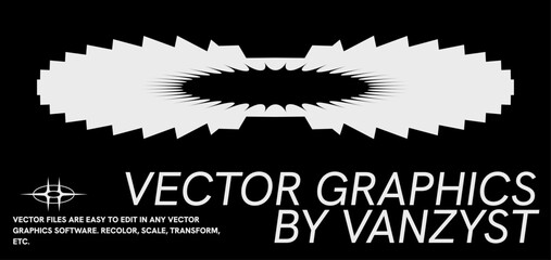 Universal Geometric Shape, Bright Bold Element For Graphic Design