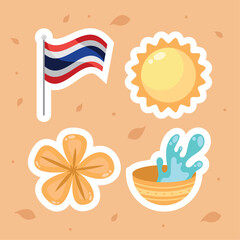 songkran festival four icons