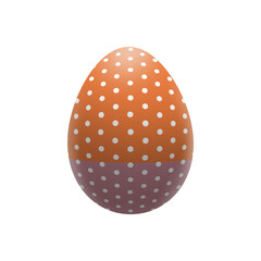 Spotted Easter Egg on transparent background. Duocolor Easter Egg decorated with white dots. Dotted Egg as a PNG element for your holiday creativity.