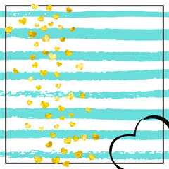 Heart Pattern. Yellow Stylish Particles. Mint