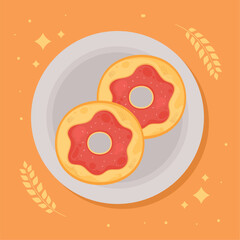 delicious sweet donuts pastry