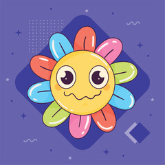 flower emoji retro style