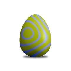 Realistic Decorated Green 3D Easter Egg