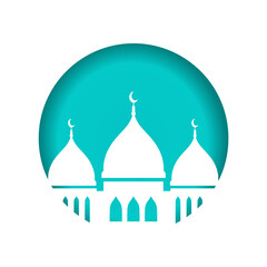 ramadan kareem mosque and lantern illustration with moon and star islamic