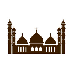 ramadan kareem mosque and lantern illustration with moon and star islamic