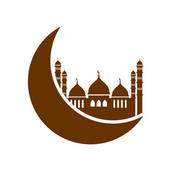 ramadan kareem mosque and lantern illustration with moon and star islamic