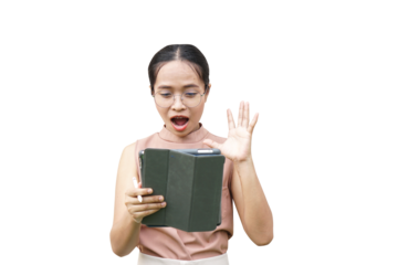 Asian woman happily looking at computer earnings graph