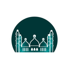 ramadan kareem mosque and lantern illustration with moon and star islamic