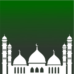 ramadan kareem mosque and lantern illustration with moon and star islamic